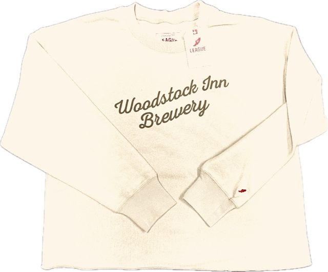 Women's Long Sleeve Fleece Crop Beige Sweatshirt