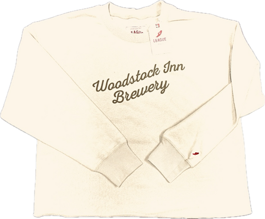 Women's Long Sleeve Fleece Crop Beige Sweatshirt